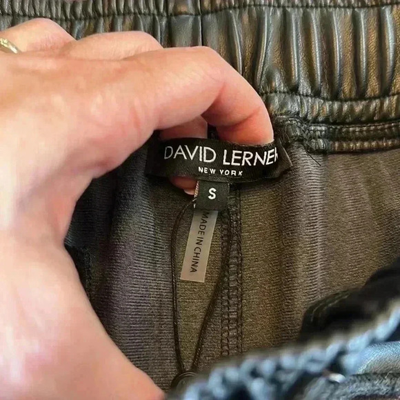 David Lerner | Blake Faux Leather Joggers - Picture 3 of 6